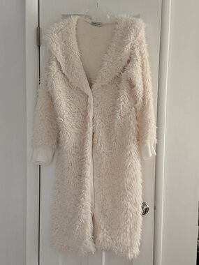 MISSLOOK Ivory Plush Teddy Coat